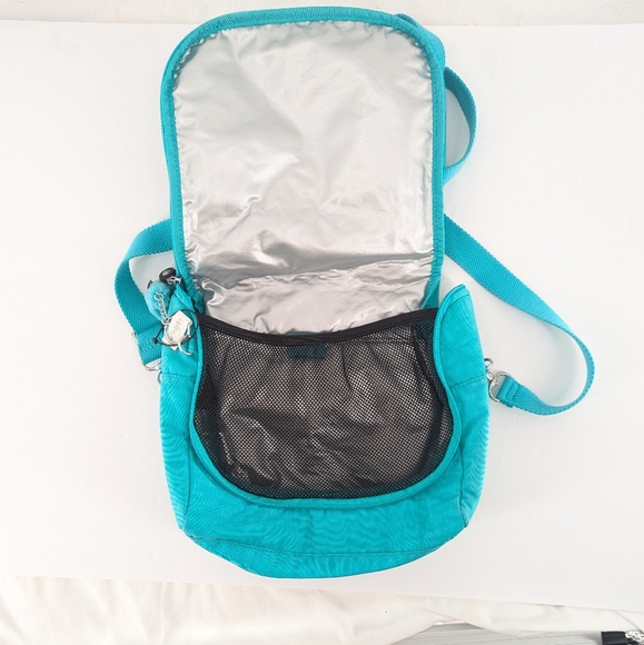 Kipling Kichirou Insulated Crossbody Lunch Bag Teal Cool Blue - Picture 2 of 7